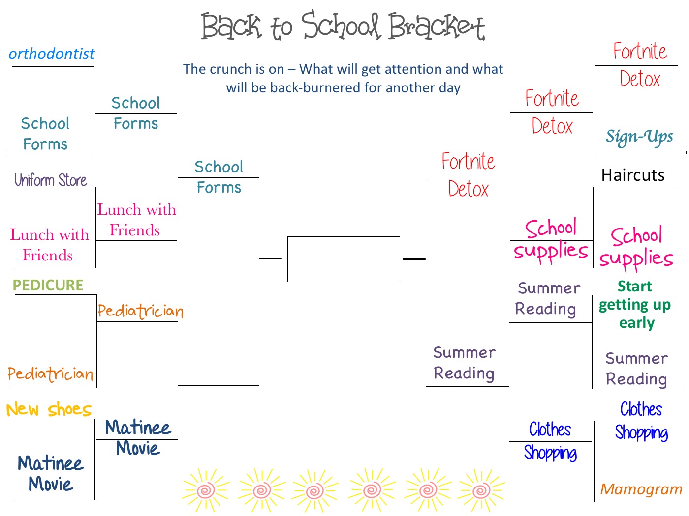 Back to School Bracket